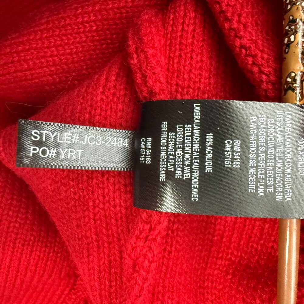 Jessica Howard Cable Knit Sweater Dress Womens XL Red A-Line Round Neck Cozy NWT - Picture 9 of 9